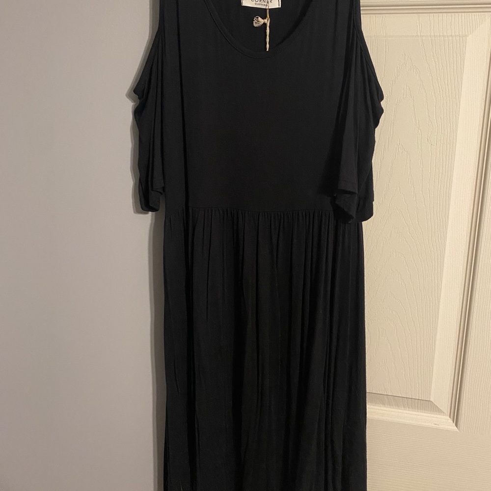 BRAND NEW Black Open Shoulder Dress